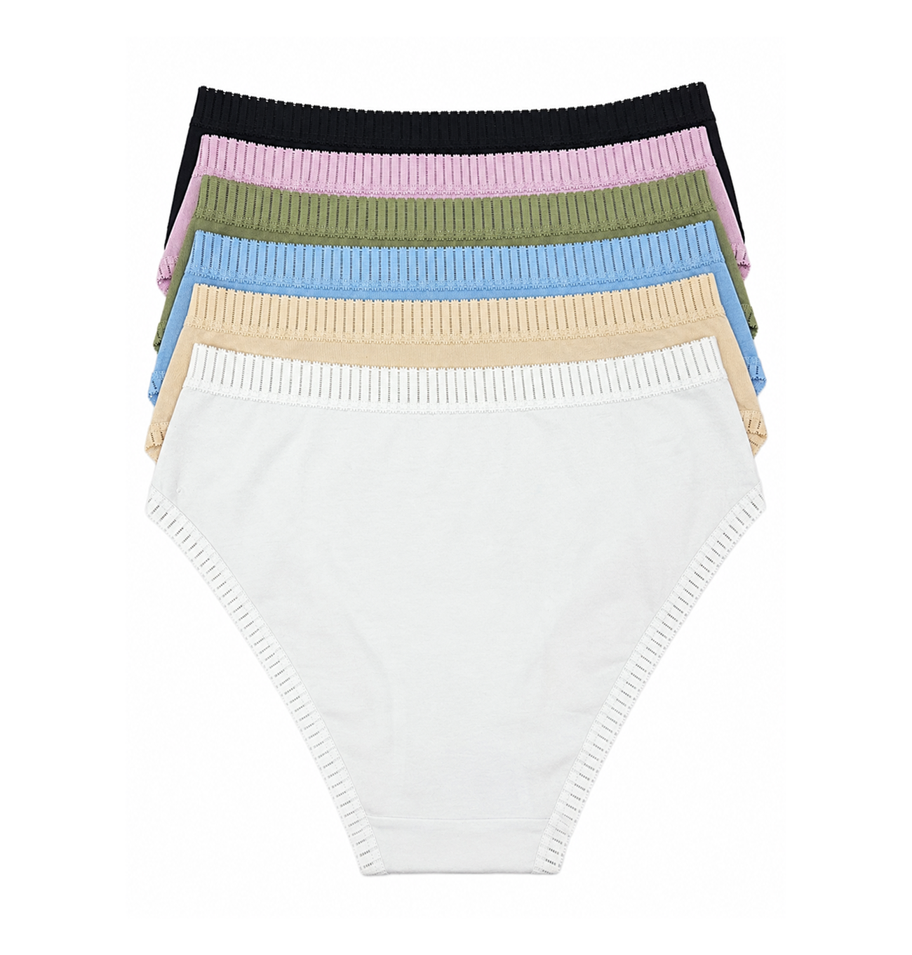 Slip clasic din bumbac cu dantelă pe margini