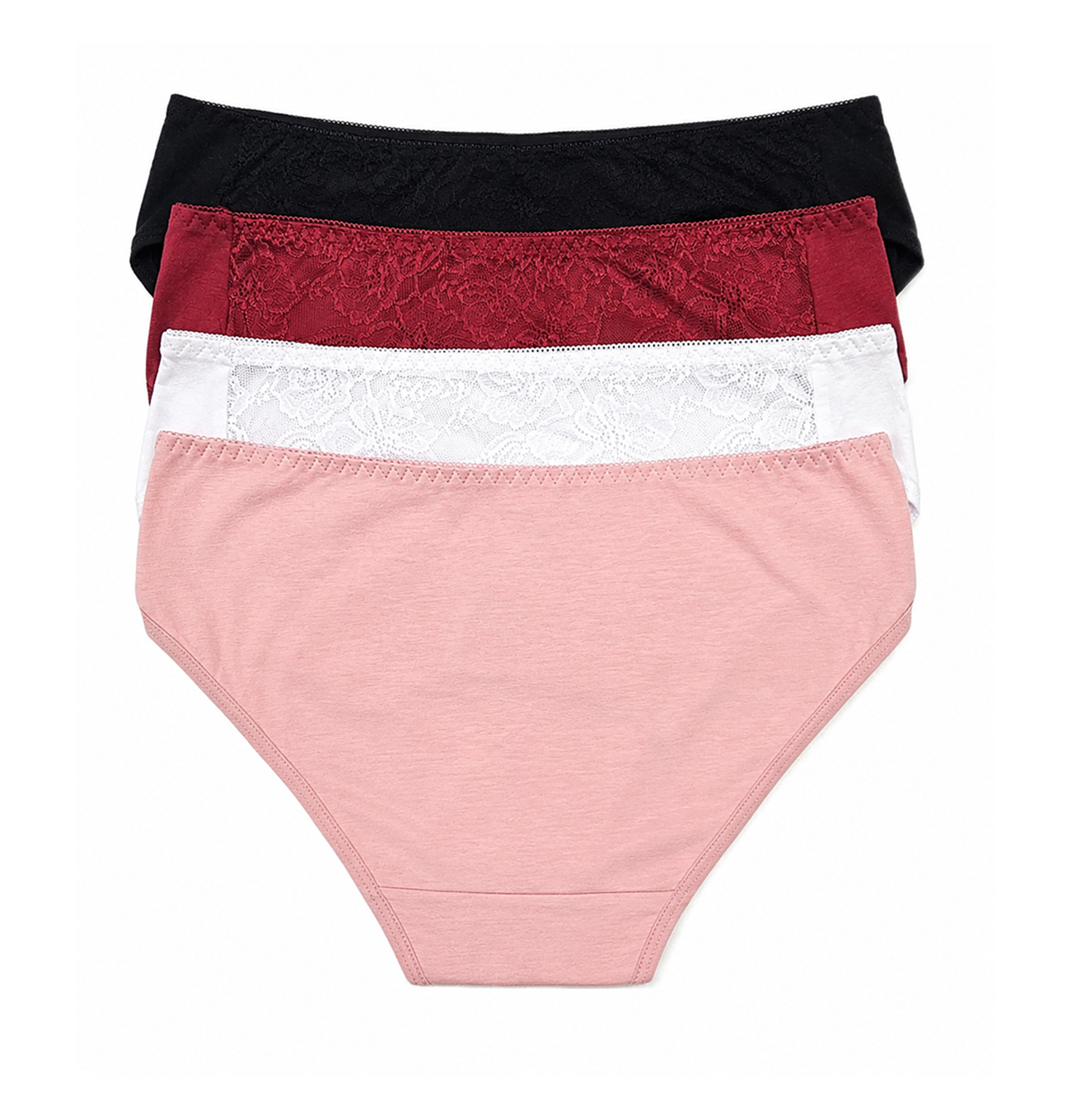 Slip clasic din bumbac cu dantelă
