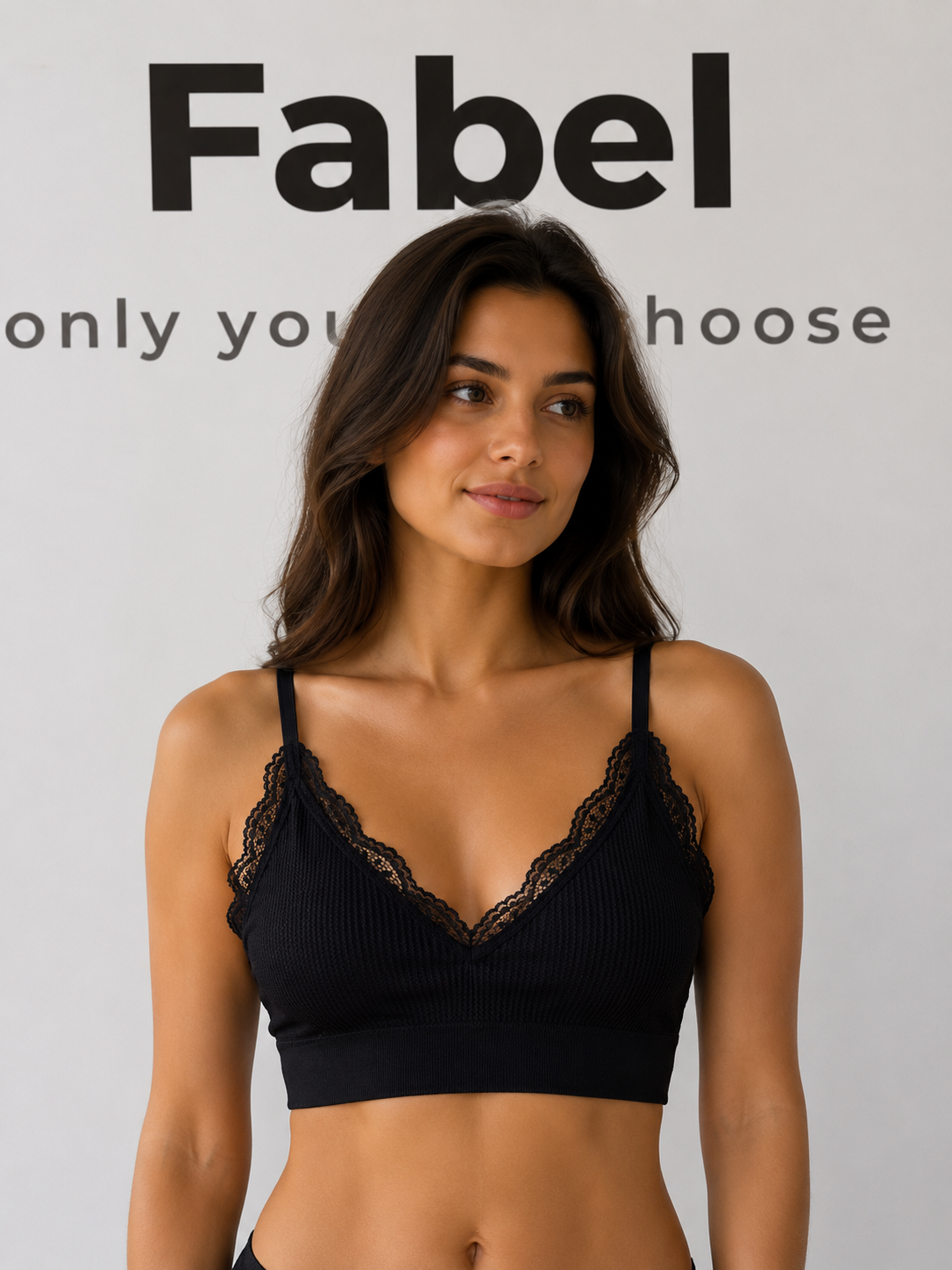 Bra Top with Thin Straps and Lace