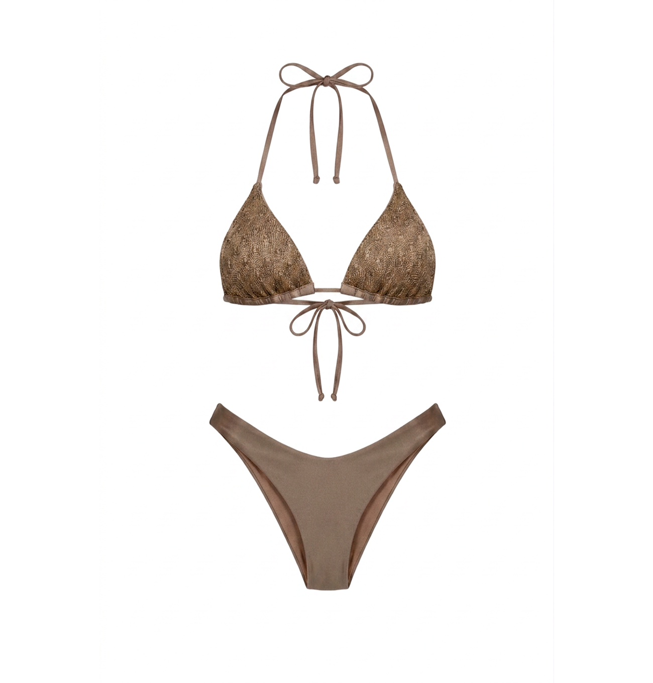 Costum de baie din 2 piese cu slip V-cut