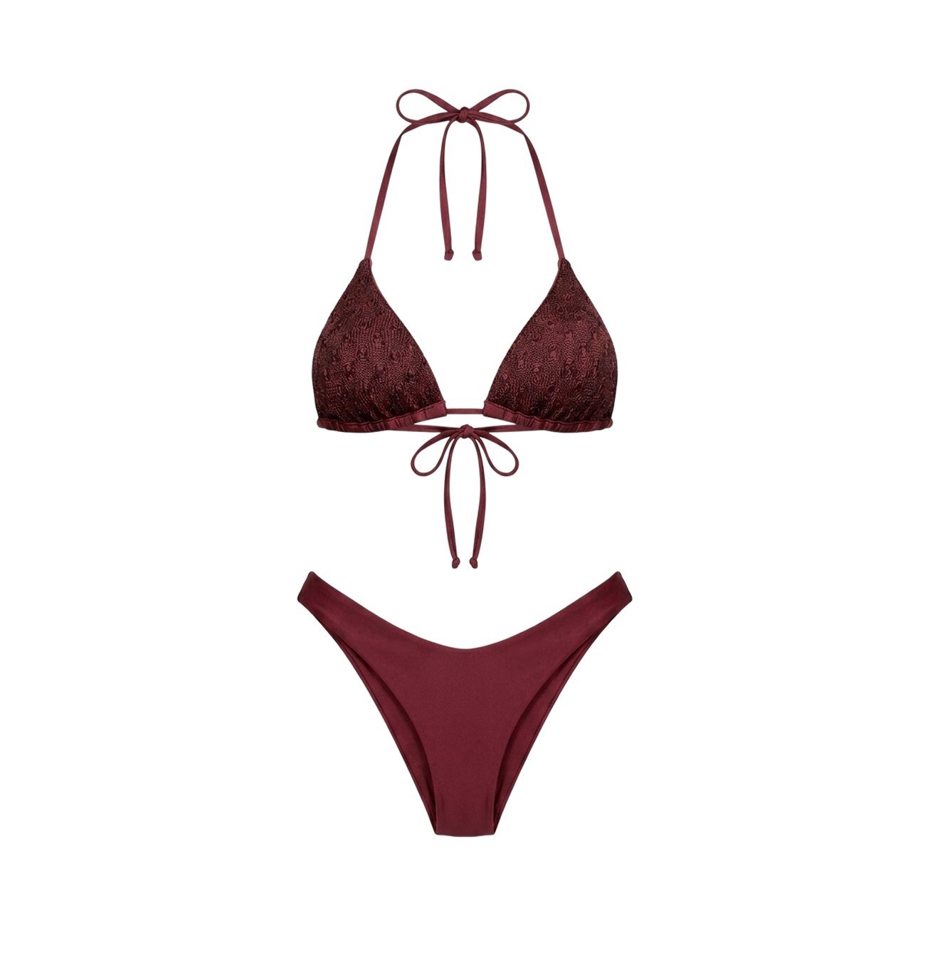 Costum de baie din 2 piese cu slip V-cut