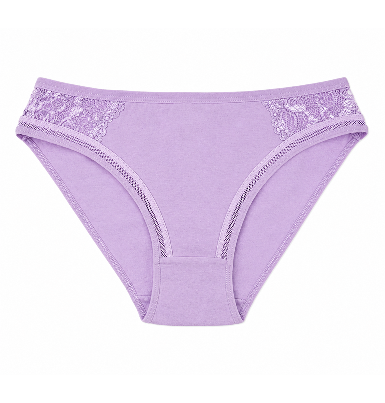 Slip clasic din bumbac cu dantelă
