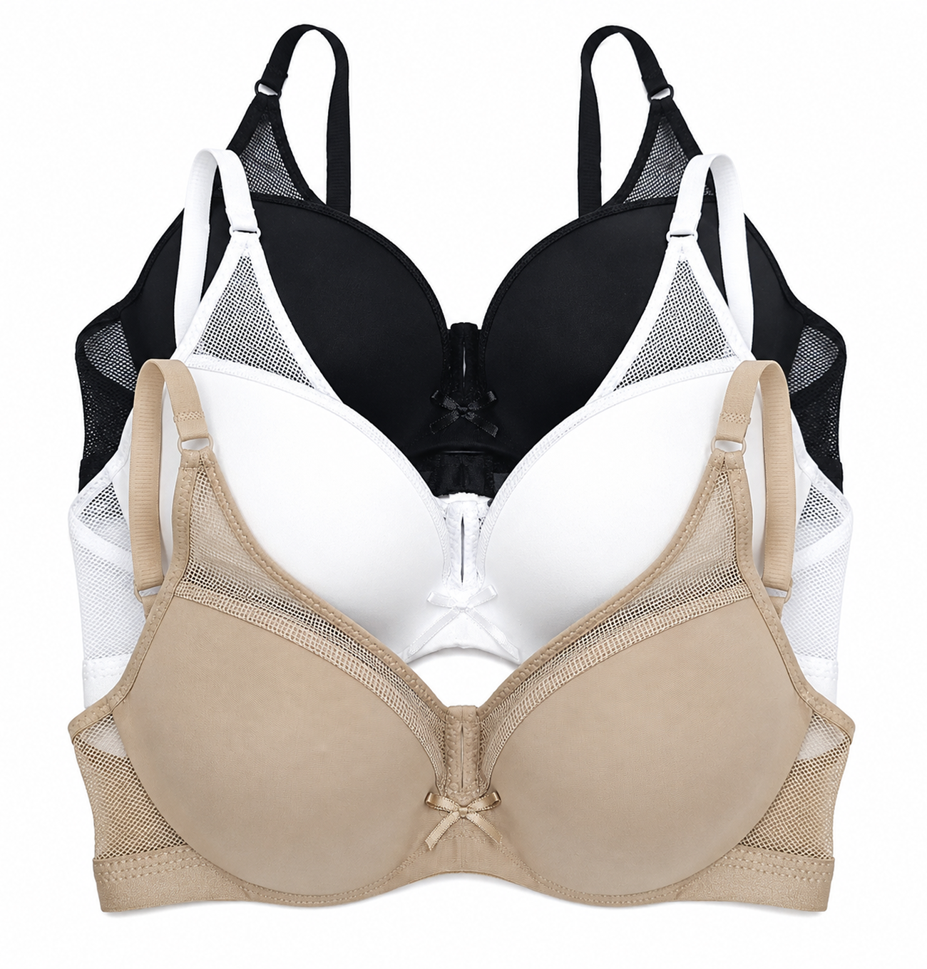 Sutien Push-up cu dantelă, semitransparent