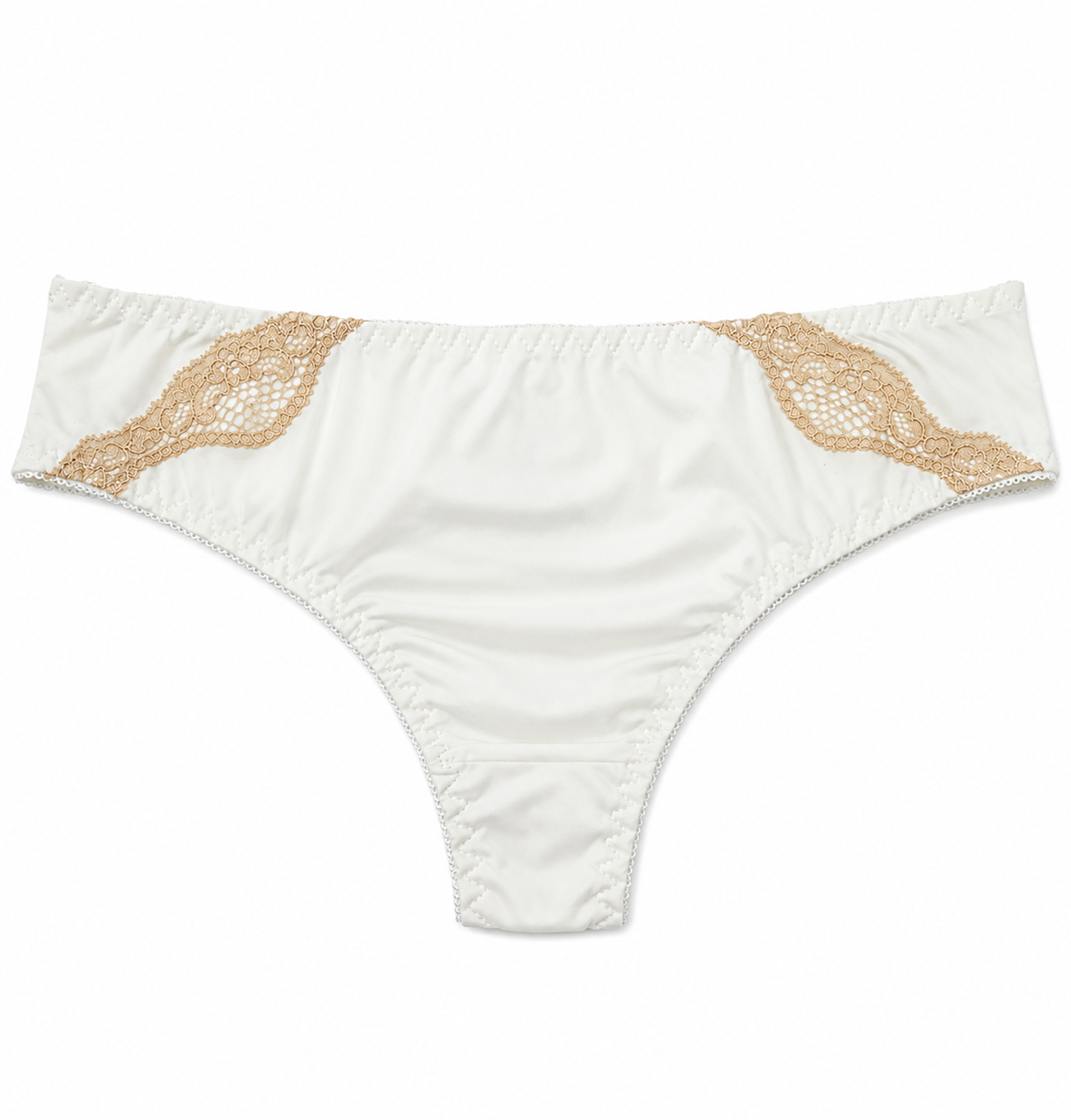 Brazilieni din satin elastic, cu dantela