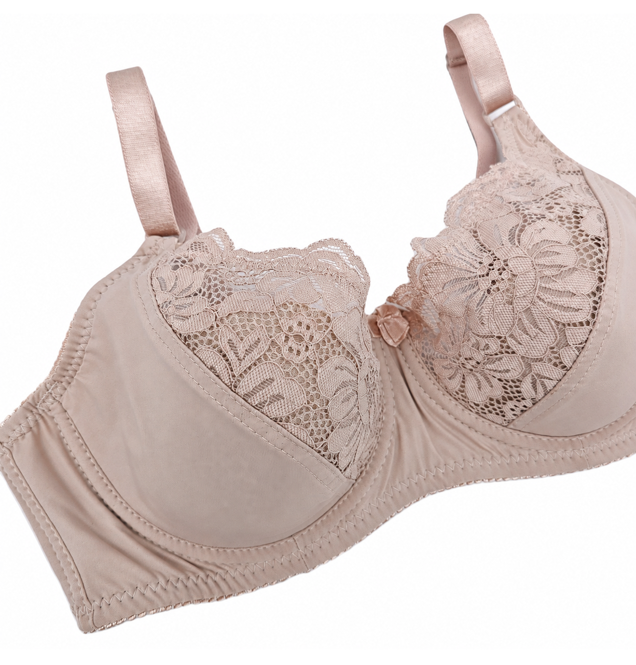 Sutien din microfibră cu dantelă pe jumatate de cupa