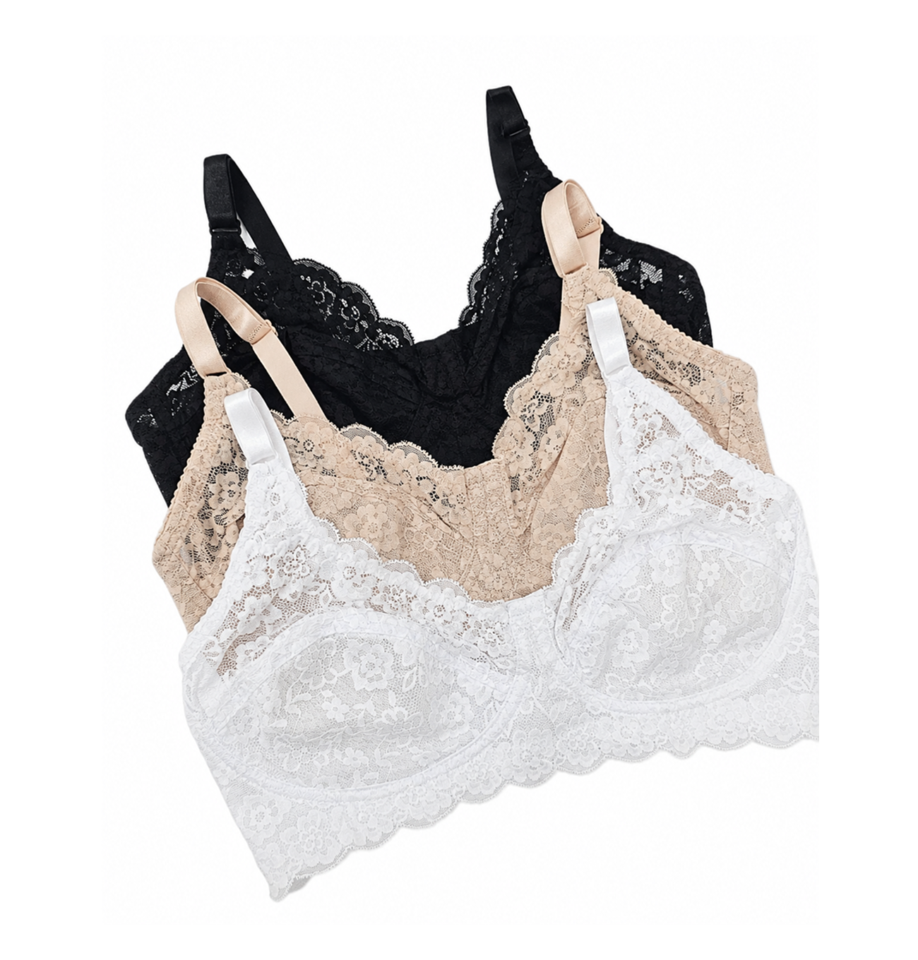 Sutien de dantelă clasic semitransparent fără sârmă